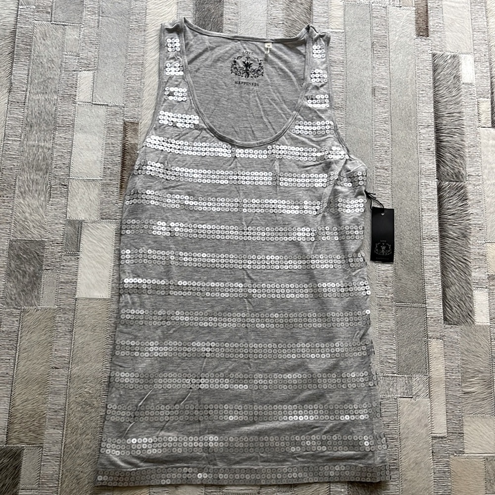 Heather Gray T-Shirt w/Sequins